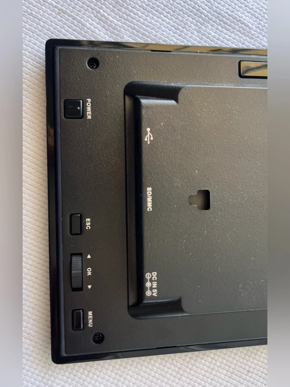 Black Digital Photo Frame with Power Adapter